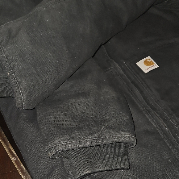 Carhartt Black Zip Hooded Insulated Jacket with Logo Patch XL - Picture 3 of 12